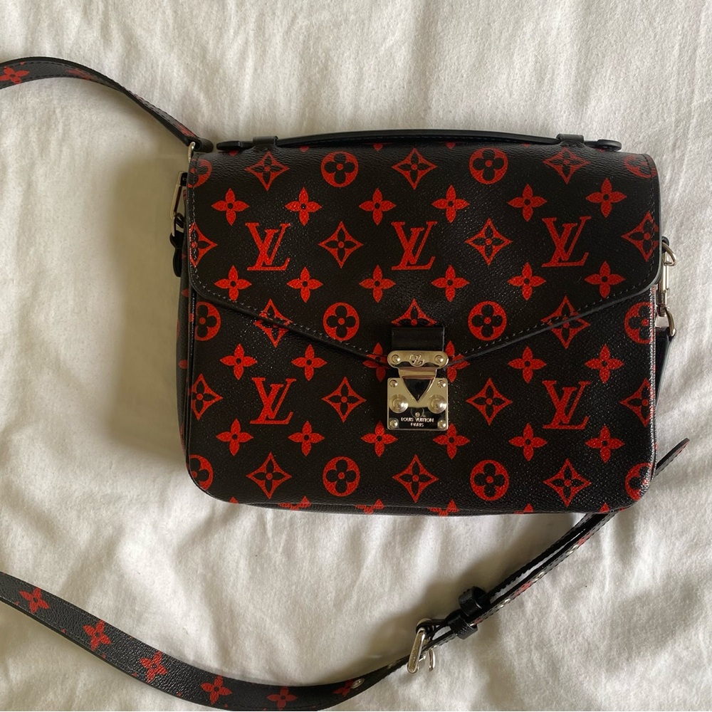 Louis Vuitton Monogram Black and Red Shoulder Bag